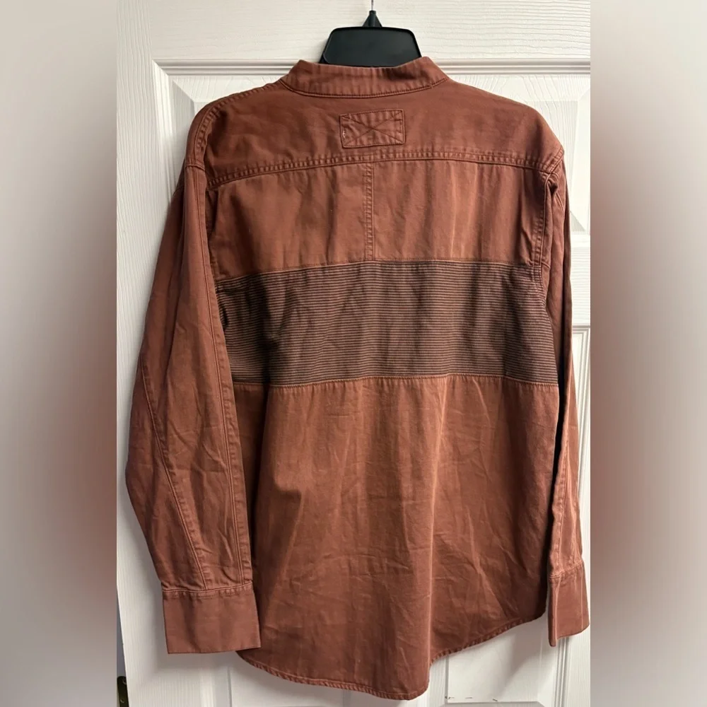 NWT Free People We The Free Moto Colorblock Shirt in Brown Size Medium - Picture 5 of 5